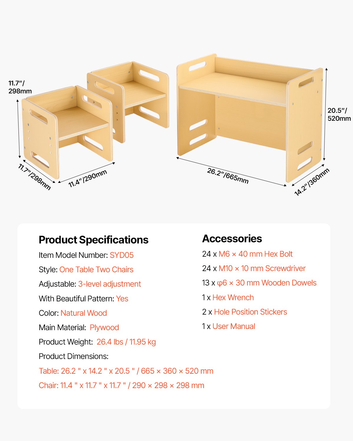 Weaning Table and Chair Set Montessori Toddler Desk with 2 Chairs Wood