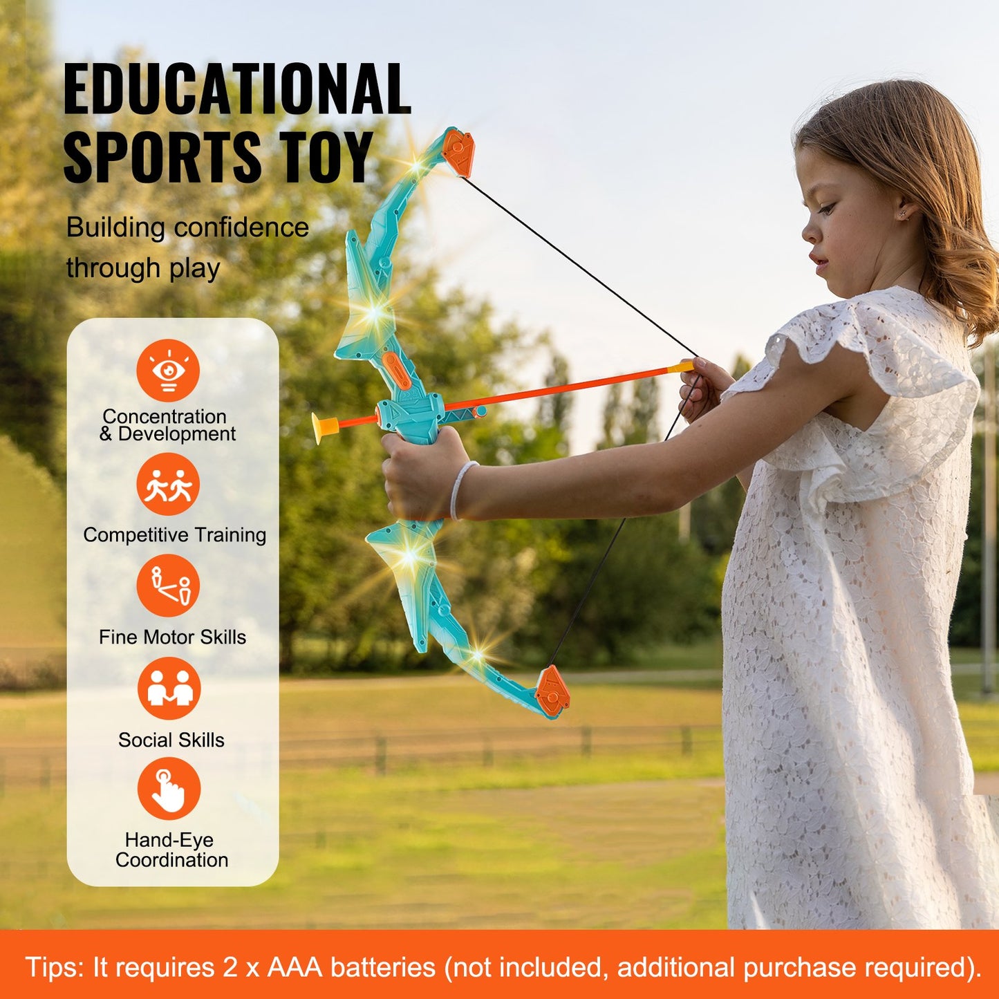 Kinder Pfeil Set LED Licht Up Outdoor Bogenschießen Kit Kinder 10 pfeile