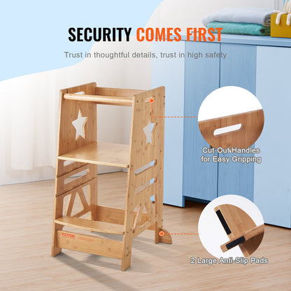 Turm-Tritthocker für Kleinkinder, 3-stufig, höhenverstellbar, 158 kg belastbar