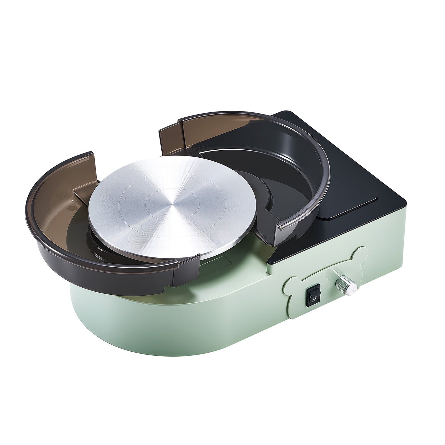 Mini Pottery Wheel, 6 inch Turntable, Forward and Reverse Rotation, Adjustable Speed, Electric Clay Wheel for Kids and Adults, with Clay Shaping Tools, for Home DIY, Pottery Classes, Green