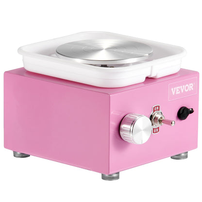 Mini Pottery Wheel, 0-320RPM Adjustable Speed Detachable Basin Forming Machine, 2.56in/3.94in 2 Turntables Electric Ceramic Wheel Machine, 18pcs Accessories, for Art Craft Work Home DIY, Pink