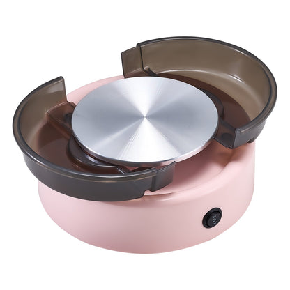 Mini Pottery Wheel, 6 inch Turntable, Forward and Reverse Rotation, Adjustable Speed, Electric Clay Wheel for Kids and Beginners, with Shaping Tools, for Home DIY, Pottery Classes, Pink