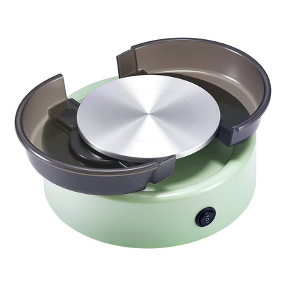 Mini Pottery Wheel, 6 inch Turntable, Forward and Reverse Rotation, Adjustable Speed, Electric Clay Wheel for Kids and Beginners, with Shaping Tools, for Home DIY, Pottery Classes, Green