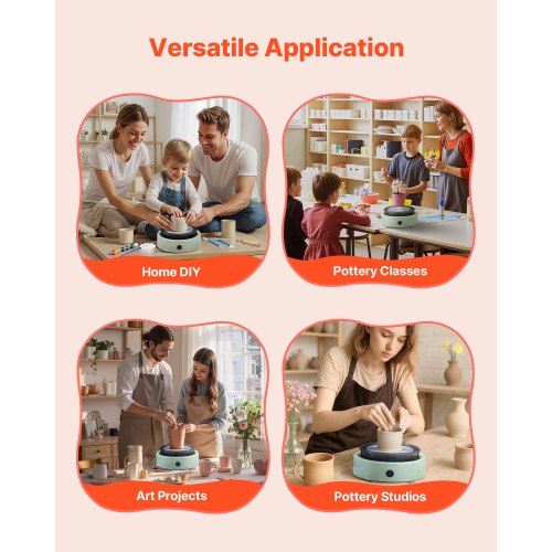 Mini-Keramik-Rad Elektrisches Tonrad für Kinder 158 mm Drehteller Grün | EU