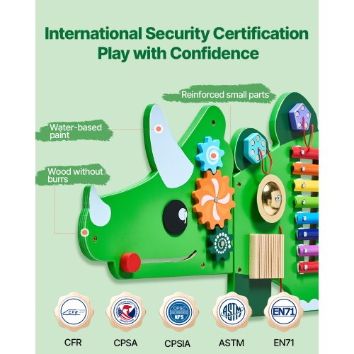 Dinosaurieaktivitetsvägg Upptagen tavla med paneler 11 aktiviteter Sensorisk väggpanel |  EU