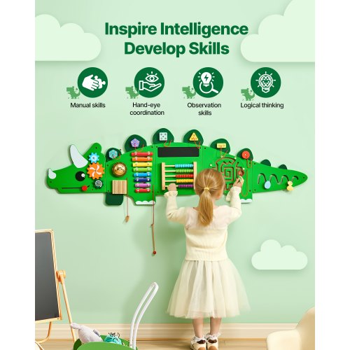 Dinosaurieaktivitetsvägg Upptagen tavla med paneler 11 aktiviteter Sensorisk väggpanel |  EU