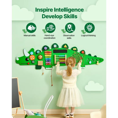 Dinosaurieaktivitetsvägg Upptagen tavla med paneler 11 aktiviteter Sensorisk väggpanel |  EU