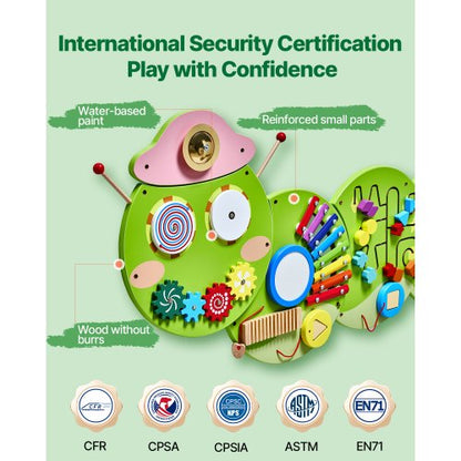 Caterpillar Activity Wall Busy Board Panels 12 Activities Sensory Wall Toy | EU