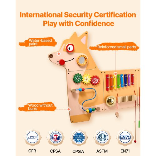 Valpaktivitetsvägg Upptagen tavla med paneler 12 aktiviteter Sensorisk väggpanel |  EU