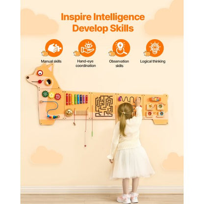 Valpaktivitetsvägg Upptagen tavla med paneler 12 aktiviteter Sensorisk väggpanel |  EU