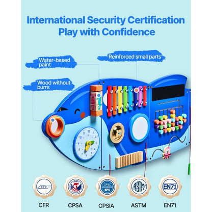 Killer Whale Activity Wall Busy Board Panels 12 Activities Sensory Wall Panel | EU