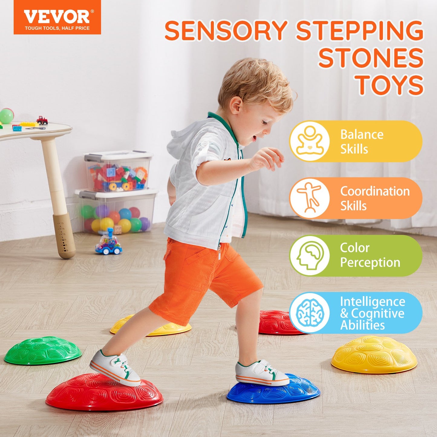 Kids Balance Stepping Stones Sensorisk hinderbana 6 ST Utomhus inomhus