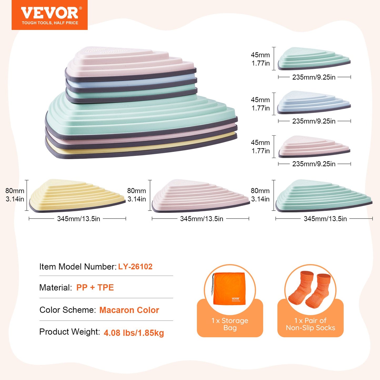 Kids Balance Stepping Stones Sensorisk hinderbana 6 ST Utomhus inomhus