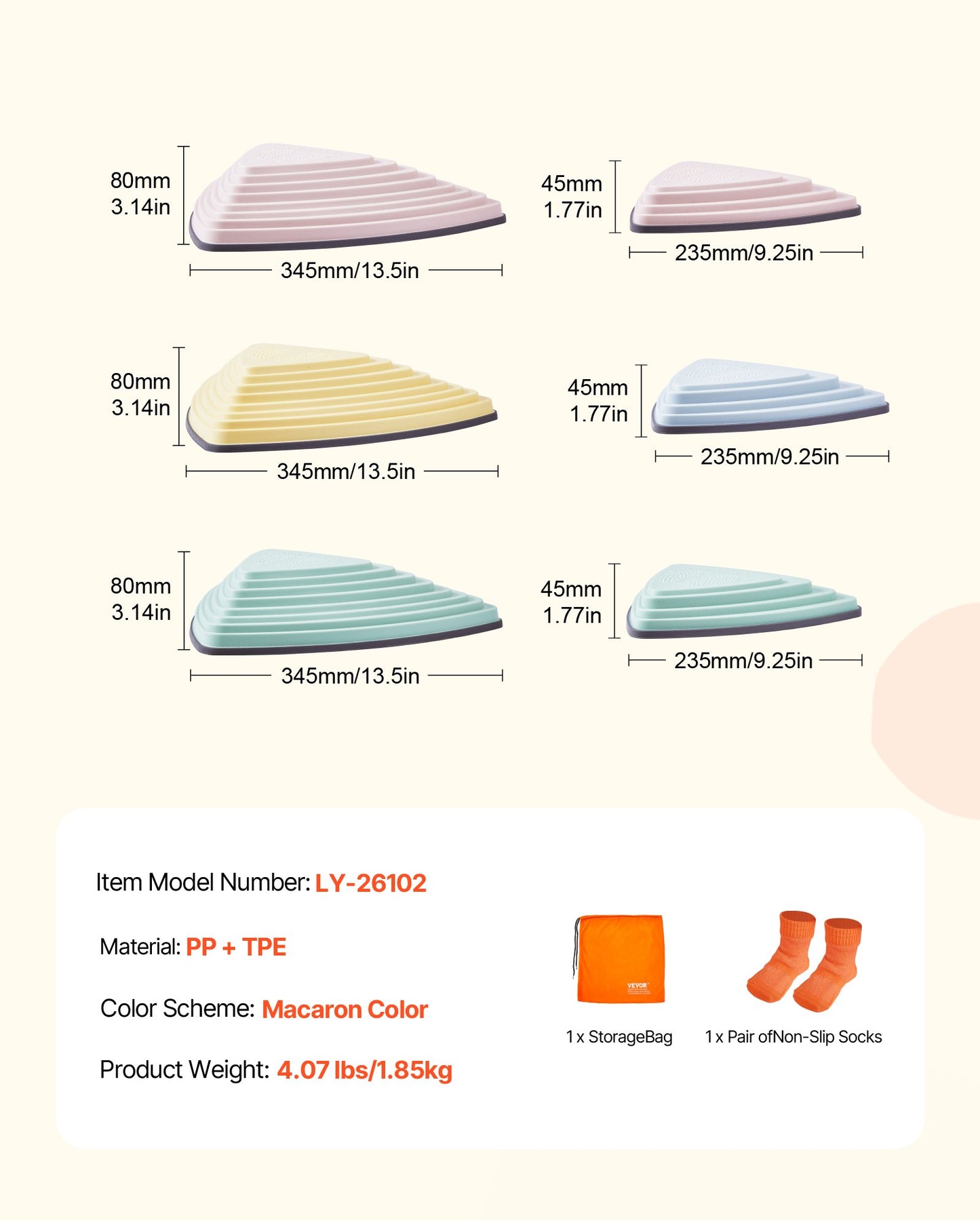 Balance Stepping Stones for Kids, 6 PCS, Up to 220 lbs, Non-Slip Toddlers Sensory Stepping Stones, Obstacle Course Coordination Game Toys Indoor or Outdoor Play for Children Aged 3 4 5 6 7 8+