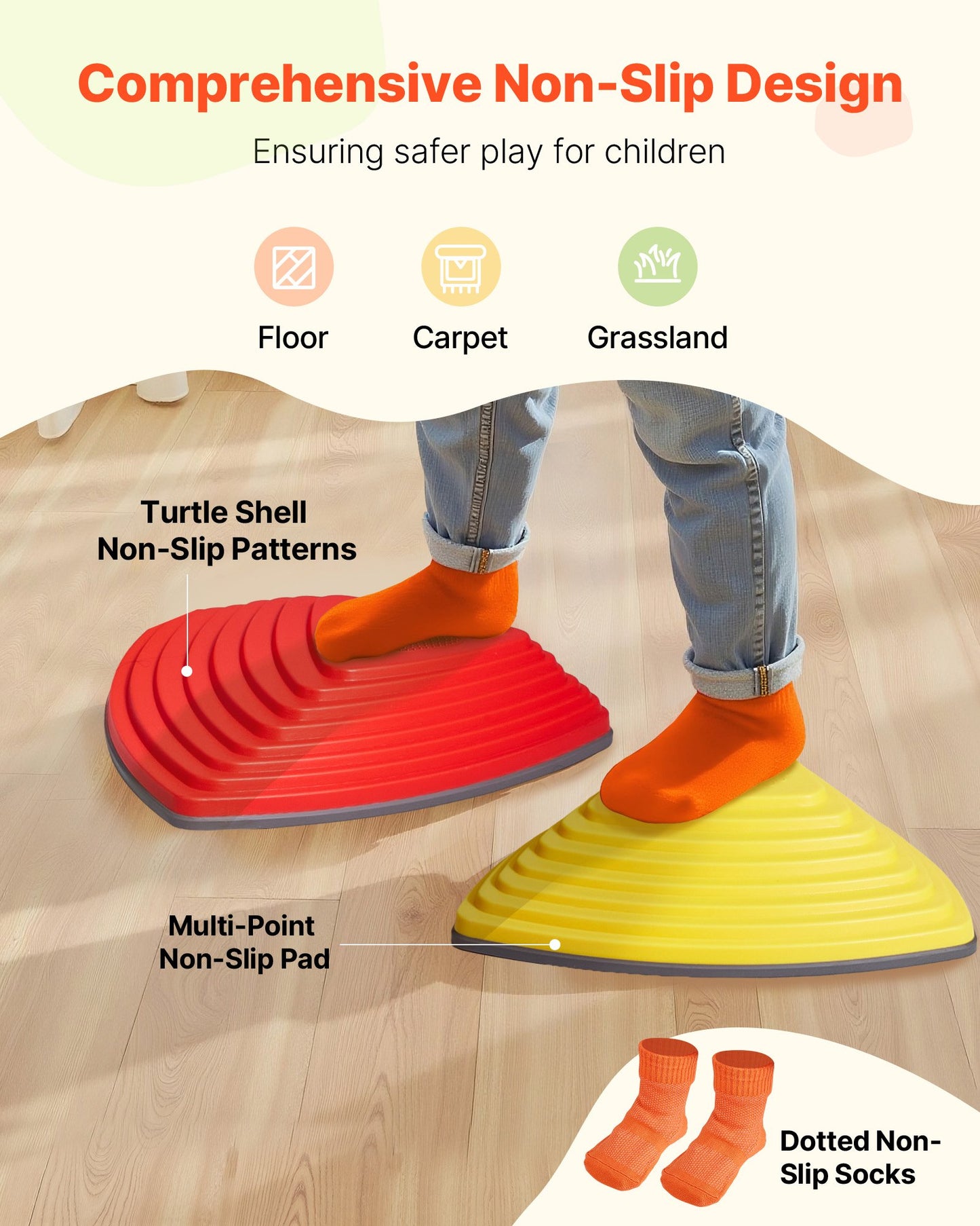 Balance Stepping Stones for Kids, 12 PCS, Up to 220 lbs, Non-Slip Toddlers Sensory Stepping Stones, Obstacle Course Coordination Game Toys Indoor or Outdoor Play for Children Aged 3 4 5 6 7 8+