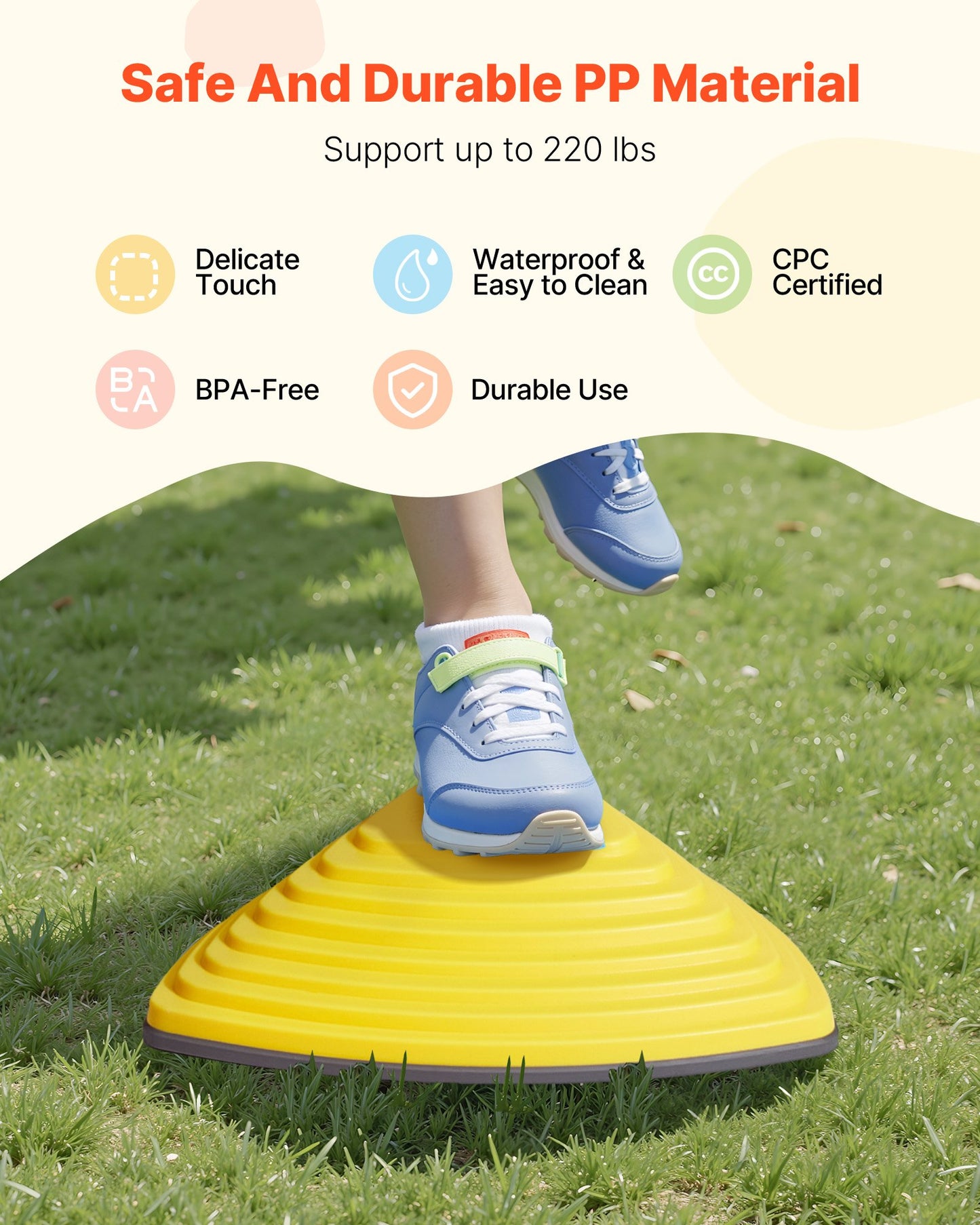 Balance Stepping Stones for Kids, 12 PCS, Up to 220 lbs, Non-Slip Toddlers Sensory Stepping Stones, Obstacle Course Coordination Game Toys Indoor or Outdoor Play for Children Aged 3 4 5 6 7 8+
