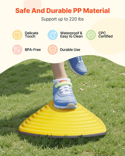 Balance Stepping Stones for Kids, 12 PCS, Up to 220 lbs, Non-Slip Toddlers Sensory Stepping Stones, Obstacle Course Coordination Game Toys Indoor or Outdoor Play for Children Aged 3 4 5 6 7 8+