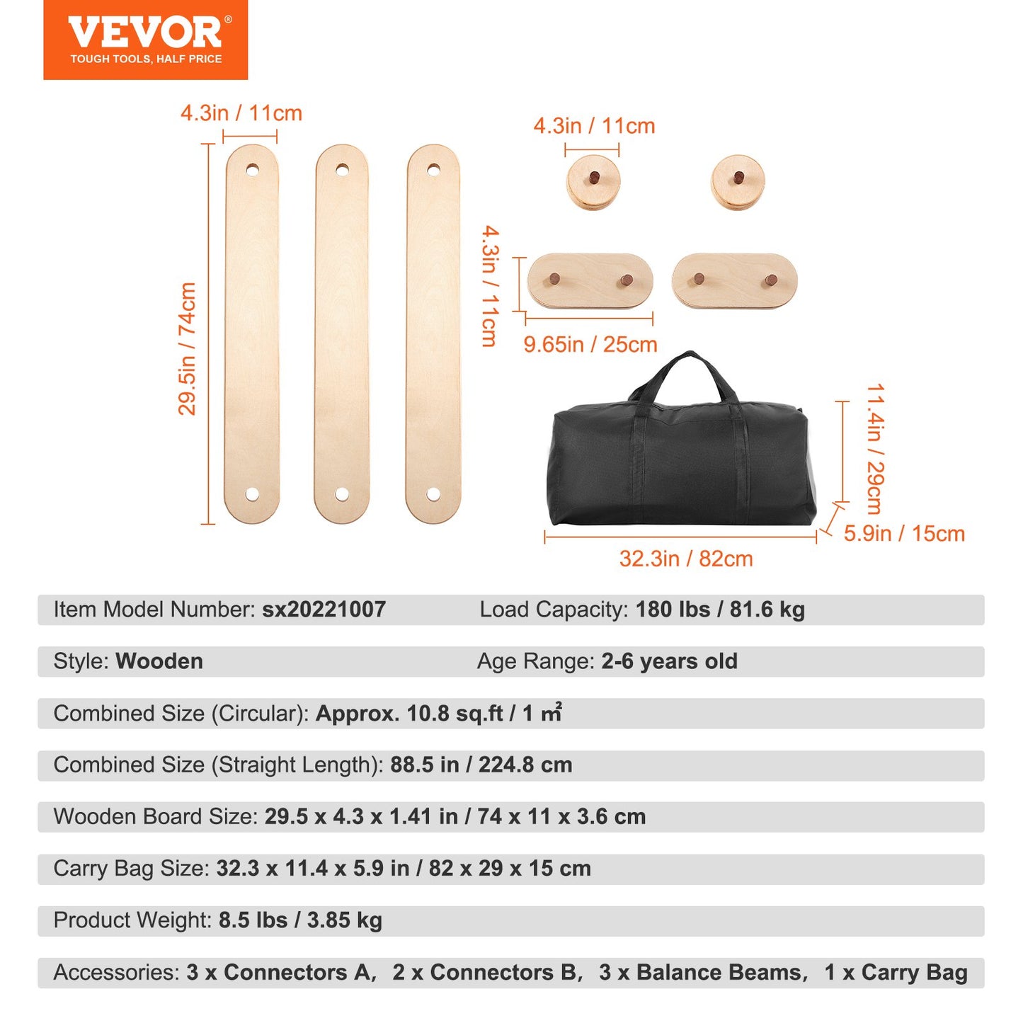 Barn Balansbalk Stepping Stones Gymnastik Barn Balansbräda 3 ST