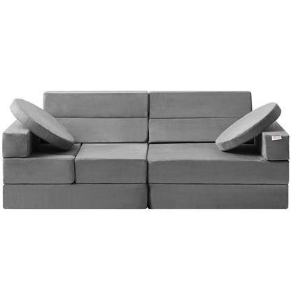 Spielsofa, 15-teiliges modulares Kinder-Nugget-Sofa, Kleinkinder-Schaumstoffsofa mit 25D-Schwamm mit hoher Dichte zum Spielen, Gestalten, Schlafen, fantasievolle Kindermöbel für Schlafzimmer und Spielzimmer