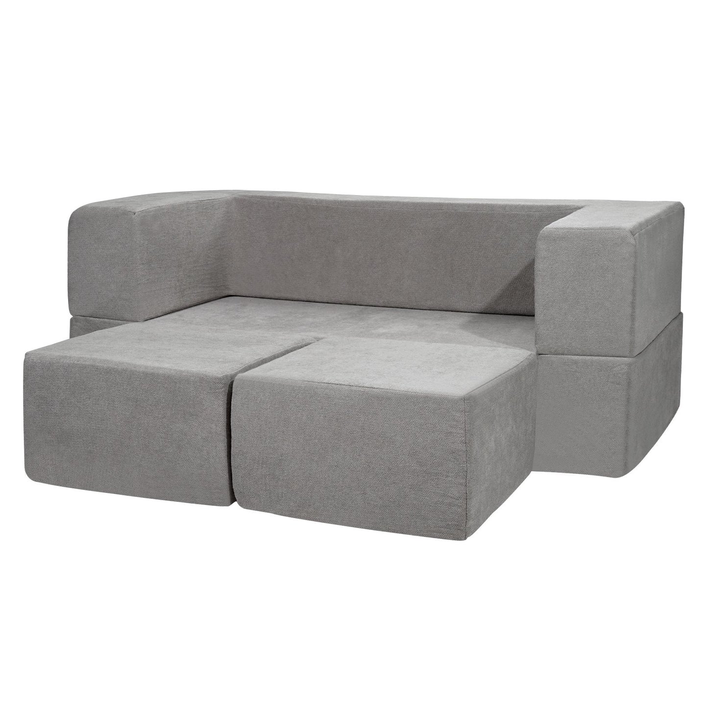 Modular Play Sofa for Kids 4pcs DIY Creative Sectional Sofa for Kids Dark Grey