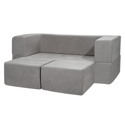 Modular Play Sofa for Kids 4pcs DIY Creative Sectional Sofa for Kids Dark Grey