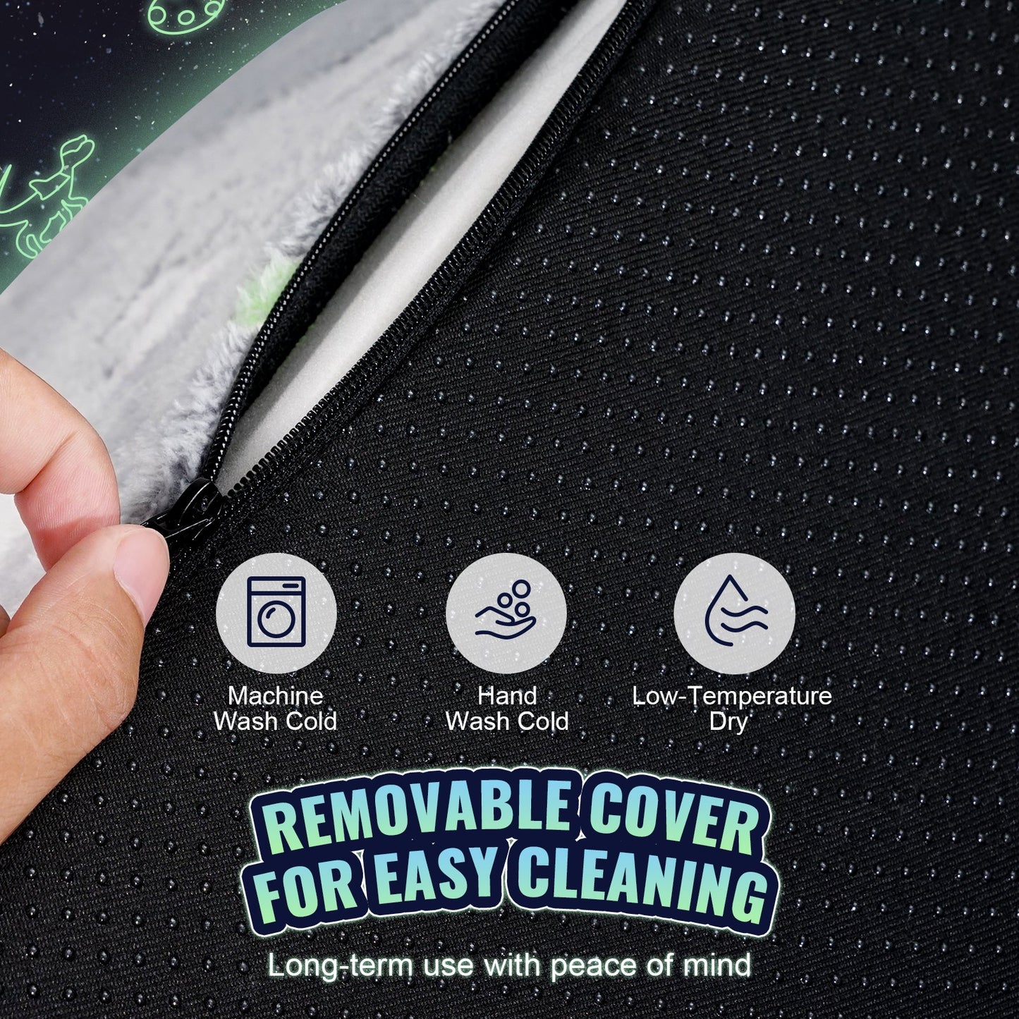 Småbarnsstol Glow in the Dark Plysch Babystol Lekrumsmöbler Grå