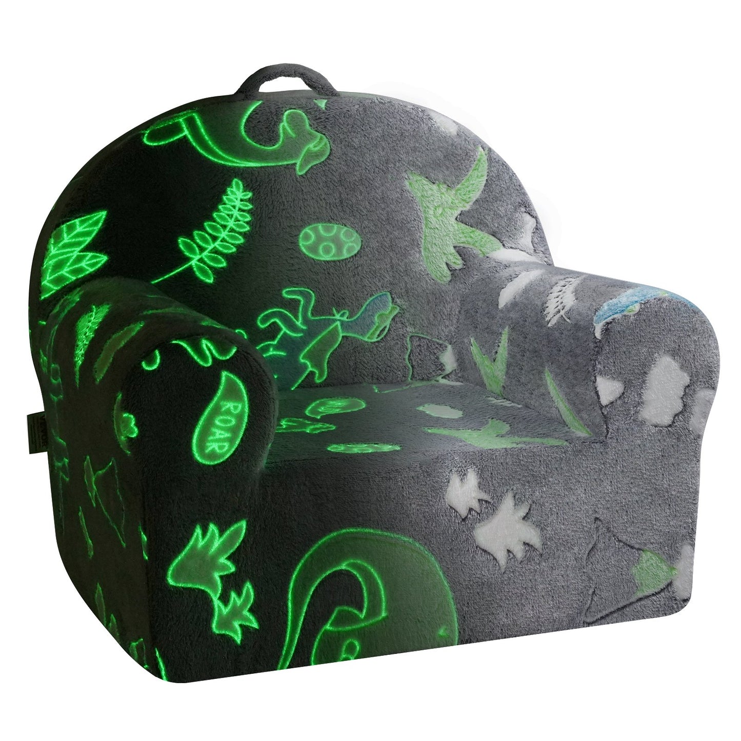 Småbarnsstol Glow in the Dark Plysch Babystol Lekrumsmöbler Grå