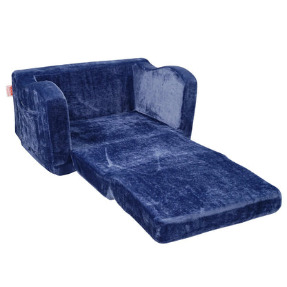 Babystuhl faltbar 2-in-1 bequemes Babysofa Kindersofa blau