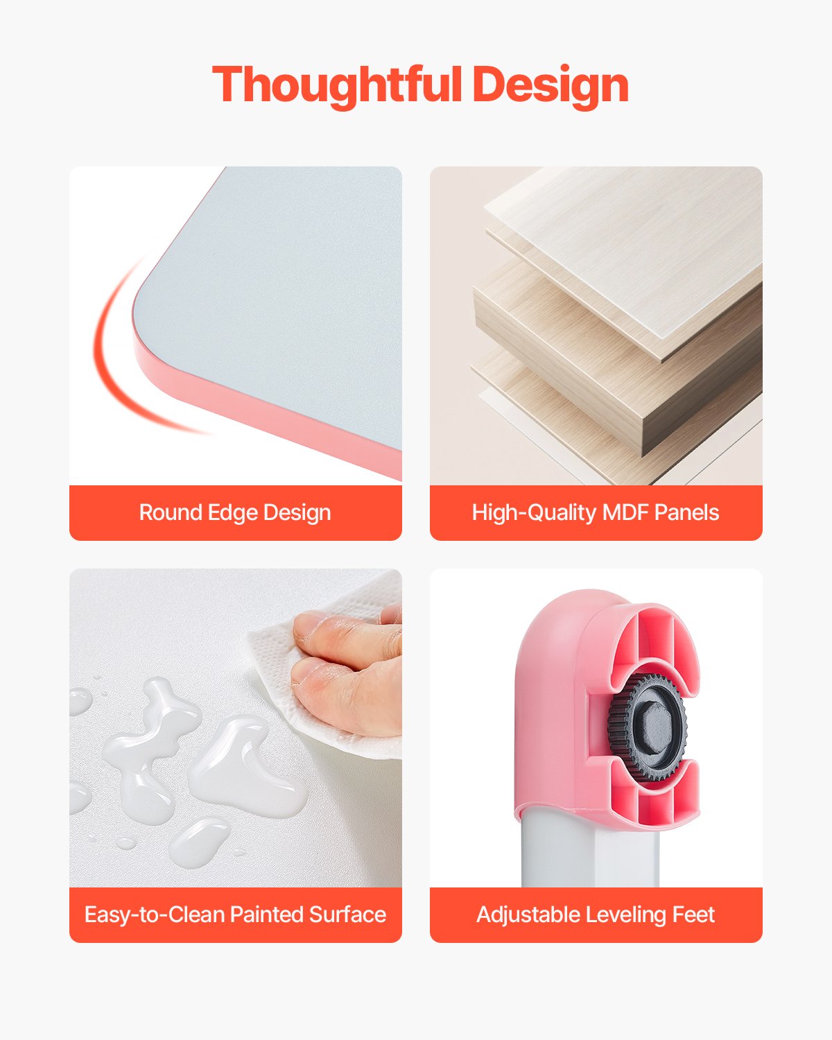 Kids Study Chair and Desk Set, Study Desk and Chair for Kids with Bookshelf & Storage Drawer, Adjustable Height & 0-40° Tilted Desktop Desk and Chair, Study Table for Bedroom & Study Room, Pink