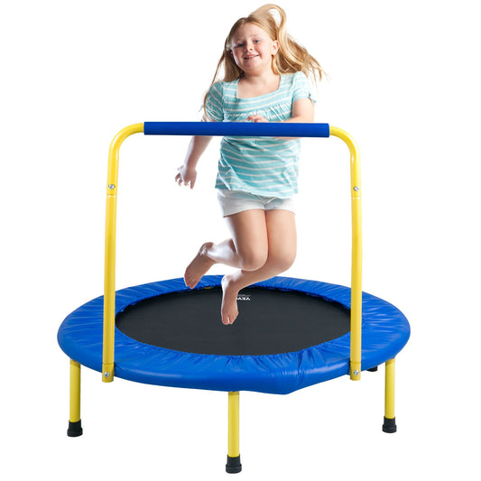 3FT-Trampolin für Kinder, 36" Indoor-/Outdoor-Trampolin für Kleinkinder, faltbares Mini-Trampolin mit Schaumstoffgriff, Geburtstagsgeschenk für Freizeittrampolin für Kinder ab 3 Jahren