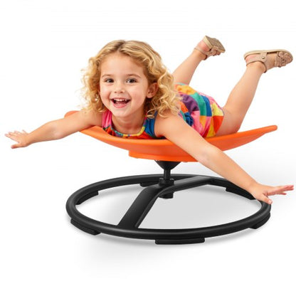 Kids Swivel Chair, 220 lbs Capacity, Sensory Spinning Chair, Autistic Kids Sensory Toy Seat with Non-Slip Metal Base, Round Shape Toddler Sit & Spin Seat for Coordination Balance Focus, Orange