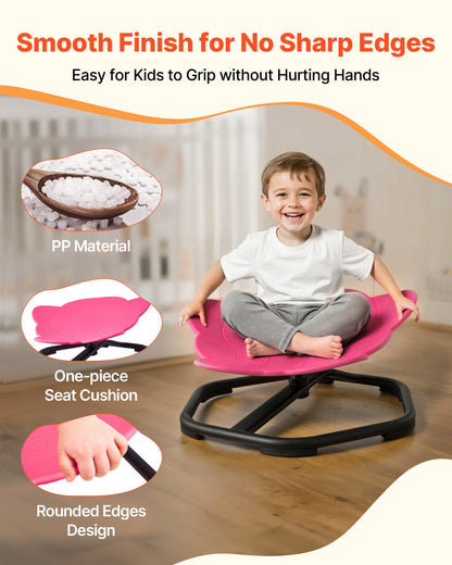 Kids Swivel Chair, 220 lbs Capacity, Elephant Shape Sensory Spinning Chair, Autistic Kids Sensory Toy Seat with Non-Slip Metal Base, Toddler Sit & Spin Seat for Coordination Balance Focus, Red