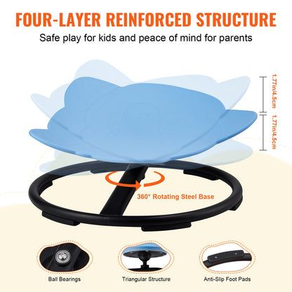 Elephant Kids Spinning Chair 220 lbs Sensory Swivel Chair Seat Blue