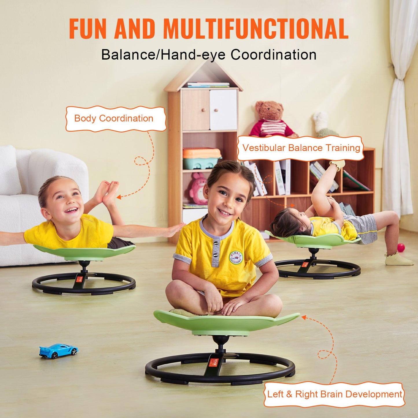 Elephant Kids Spinning Chair 220 lbs Sensory Swivel Chair Seat Green