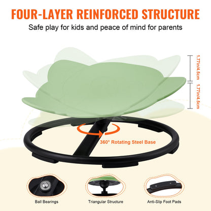 Elephant Kids Spinning Chair 220 lbs Sensory Swivel Chair Seat Green