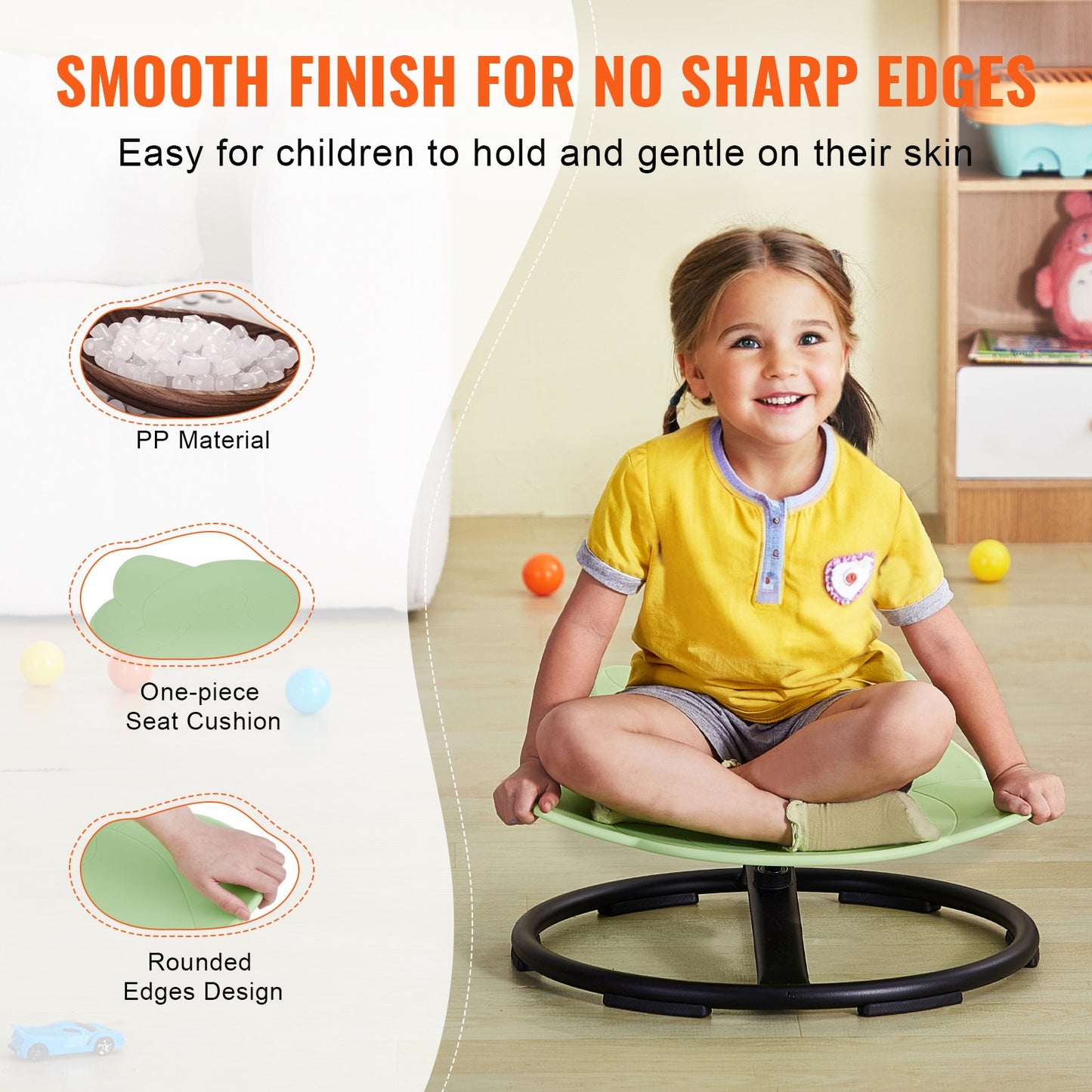 Elephant Kids Spinning Chair 220 lbs Sensory Swivel Chair Seat Green