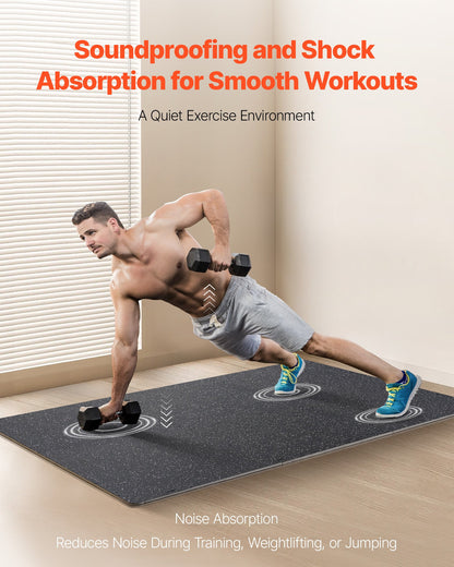 0.56 Inch Thick Gym Floor Mats, 12 Tiles Rubber Top with EVA Foam, 25" x 25" Gym Flooring Workout Mats with 48 sq.ft Coverage, Interlocking Puzzle Gym Mats for Gym, Home, Garage, Black & White