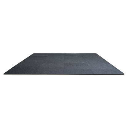 0.56" Thick Gym Floor Mats 25 Tiles Rubber Top with EVA Foam Black &amp; White