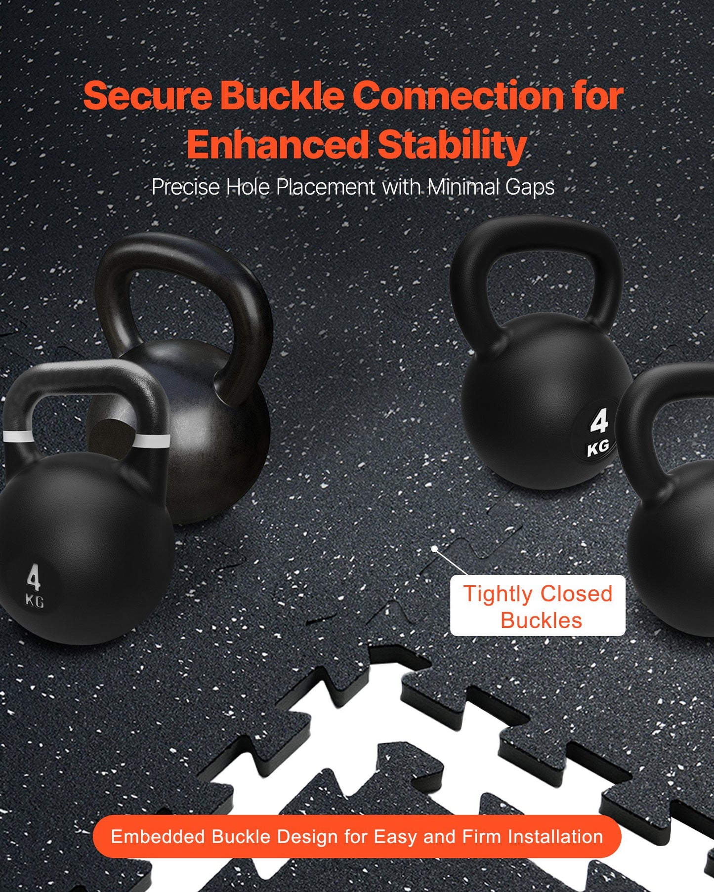 0.56 Inch Thick Gym Floor Mats, 25 Tiles Rubber Top with EVA Foam, 25" x 25" Gym Flooring Workout Mats with 100sq.ft Coverage, Interlocking Puzzle Gym Mats for Gym, Home, Garage, Black & White