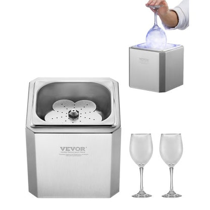 Glass Froster Chiller, CO2 Beer Glass Froster, 8-10 Seconds/Cup with LED Light, Instant Glass Chiller for Wine, Cocktail, Champagne, Mixed Drinks, Juice, Ideal for Bar, Restaurant, Home Kitchen
