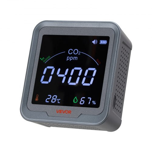 Carbon Dioxide Monitor, CO2 Controller with Temperature and Humidity Display, 15ft NDIR Sensor Cable CO2 Sensor, Carbon Dioxide Detector for Bedside, Home, Office, Car, Lightweight & Portable