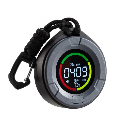 Carbon Dioxide Monitor, CO2 Controller with Temperature and Humidity Display, 15ft NDIR Sensor Cable Carbon Dioxide Detector, CO2 Sensor for Outdoors, Home, Office, Car, Lightweight & Portable