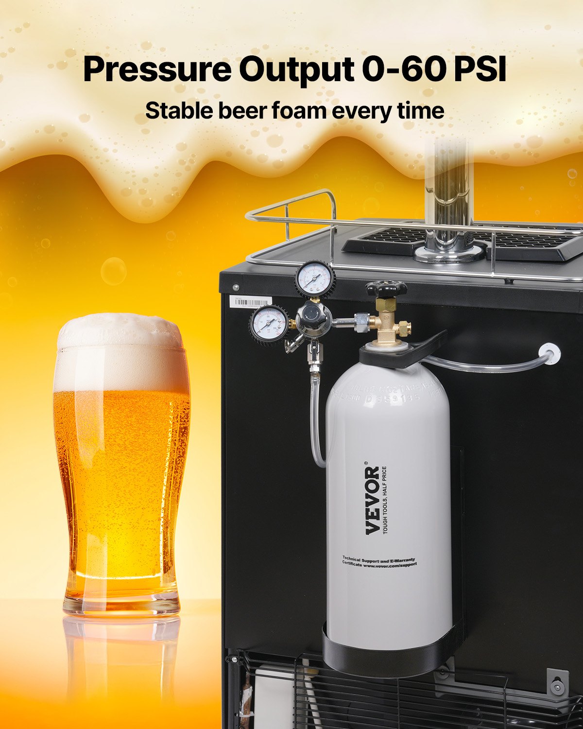 CO2 Tank, 10 lbs New Aluminum Alloy Cylinder, CO2 Air Tank with Light Spray Coating, CGA320 Valve, Handle & Adjustable Pressure, DOT Approved Cylinder for Draft Beer Dispensing and Soda Maker