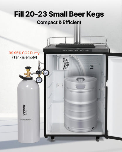 CO2 Tank, 20 lbs New Aluminum Alloy Cylinder, CO2 Air Tank with Spray Coating, CGA320 Valve, Handle & Adjustable Pressure, DOT & TC Approved Cylinder for Draft Beer Dispensing and Soda Maker