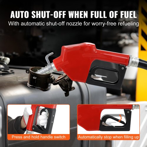 Bränsleöverföringspump, 12V DC 16 GPM 1/4 hk, Bensinutsugspump med automatiskt munstycke, utloppsslang och sugrör för bensin, diesel, fotogen, etanol- och metanolblandningar samt biodiesel |  EU