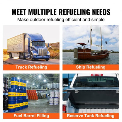 bränsleöverföringspump, 12V DC 20 GPM 1/4 hk, högflödes gjutjärnsbensinutsugspump med bränsleuppsamlingsboxdesign för bensin, diesel, fotogen, etanol- och metanolblandningar samt biodiesel |  EU