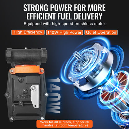 Fuel Transfer Pump 12V 15 GPM 1/4 HP Diesel Pump with Automatic Fuel Nozzle