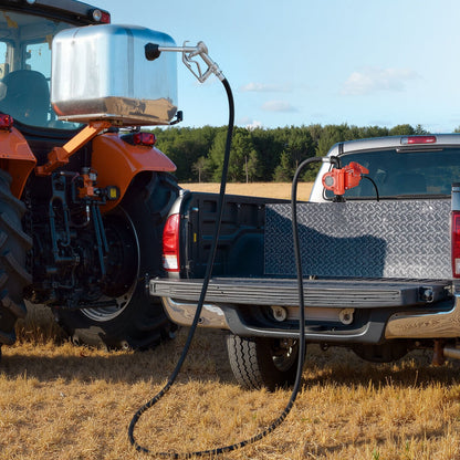 Fuel Transfer Pump, 12V DC 15 GPM, Cast Iron Diesel Transfer Pump Kit, with Manual Nozzle, Discharge Hose, Overheat Protection, Power Cable, Explosion-Proof, for Gasoline Diesel Kerosene & More