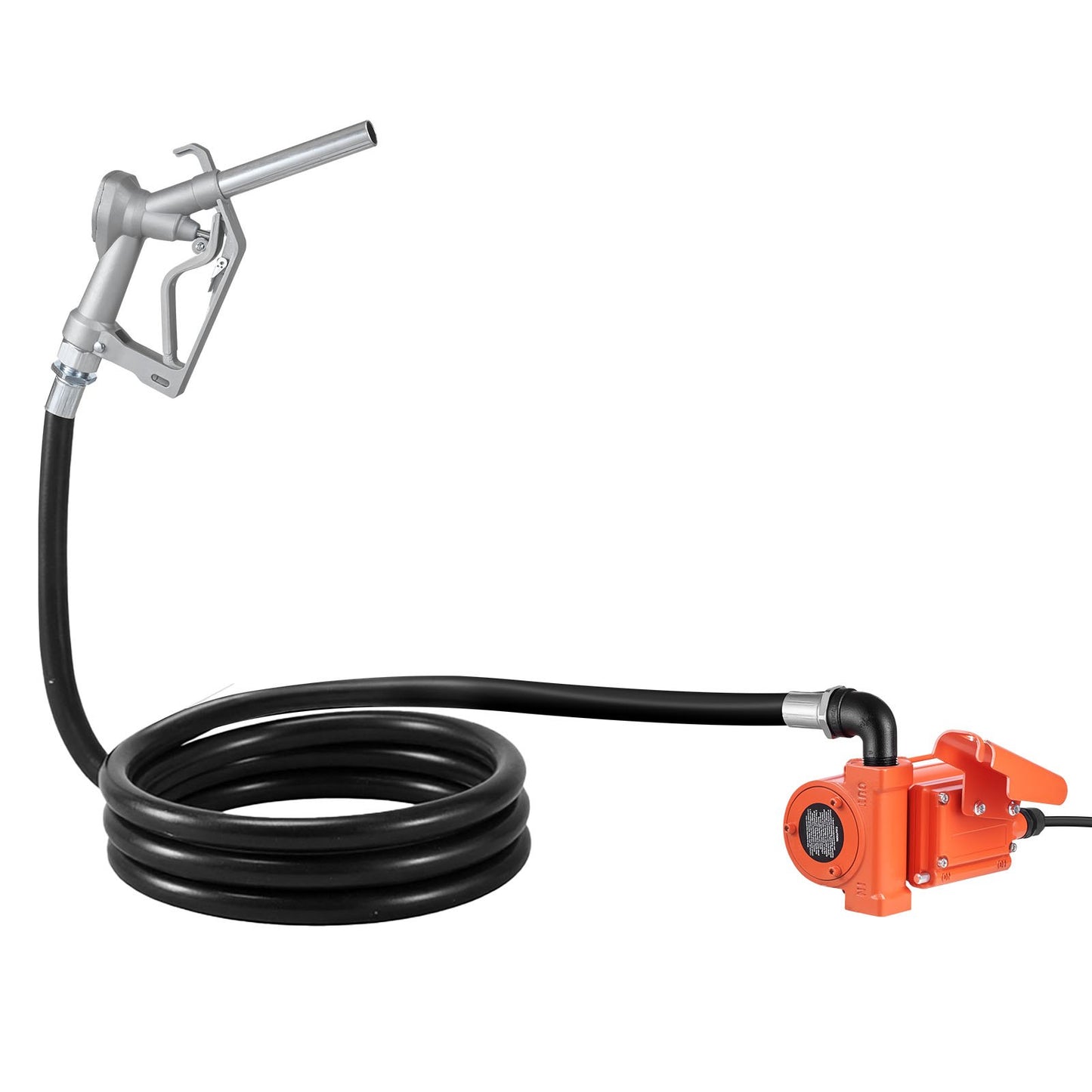 Fuel Transfer Pump, 12V DC 15 GPM, Cast Iron Diesel Transfer Pump Kit, with Manual Nozzle, Discharge Hose, Overheat Protection, Power Cable, Explosion-Proof, for Gasoline Diesel Kerosene & More