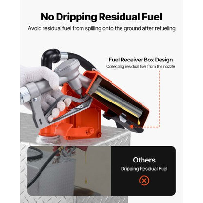 Fuel Transfer Pump, 61 L/min Flow Rate, 1/4 HP 186 W Horsepower, 12 V DC Diesel Transfer Pump with Manual Nozzle, Outlet and Suction Hose, for Gasoline, Kerosene, Ethanol Blends, Methanol, Biodiesel | EU